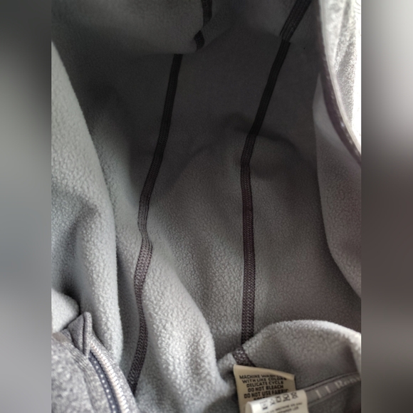 LL Bean Kids' Full-Zip Hoodie Sweatshirt Size Large L 14-16 Gray Fleece Interior - Picture 10 of 17